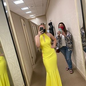 yellow long dress. perfect for formals or prom. worn once. size 6